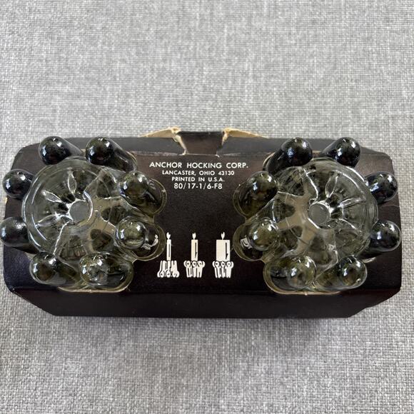 Vintage Anchor Hocking Nova Glass Candle holders tri size new old stock - Picture 5 of 5